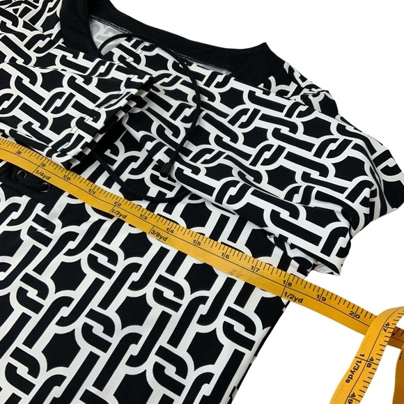 Lands' End Women’s Size Small Black White Lace Up Chest Geometric Dress‎ - Picture 10 of 13